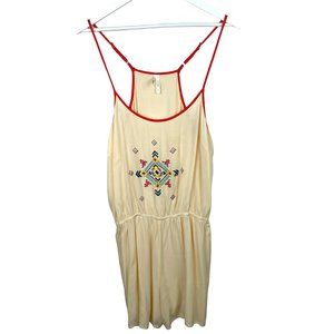 TRUTH NYC Womens L Embroidered Southwest Design Spaghetti Strap Raceback Romper